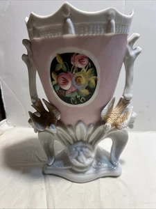 Antico vaso francese vecchia Parigi fuoriuscita fiori circa 1800 - Foto 1 di 9