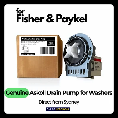 Genuine Askoll Drain Pump & Seal for Fisher&Paykel Washing Machine