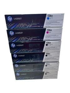 🔥HP 126A Genuine Toner 6-Pack CE310A CE311A CE313A (4BK, 1C, 1M) Sealed New - Afbeelding 1 van 5