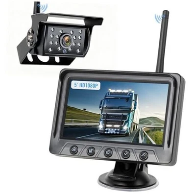 RV Backup Camera Wireless 1080P Rear View IR Night Vision Camera and 5"  - Image 1 of 4
