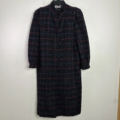 Abrigo De Colección Nueva York Niña Mezcla de Lana Abotonada Forrado A Cuadros EE. UU. Unión Mujeres 12 Foto 1 de 4