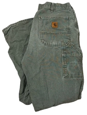Pantalones de trabajo vintage Carhartt verde carpintero peto talla 34x30 B11-MOS Foto 1 de 4