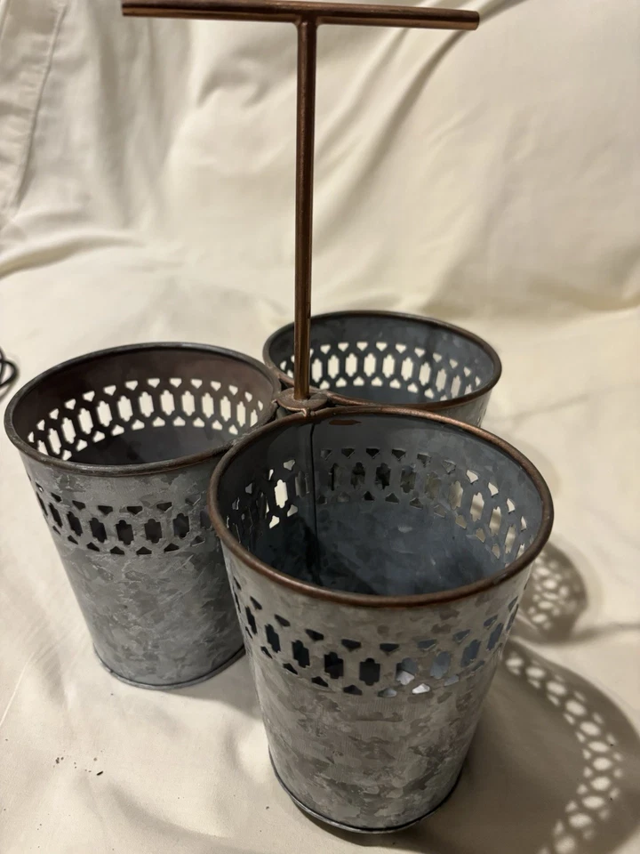 Carrito cubo oliva metal galvanizado Vantage Foto 1 de 4