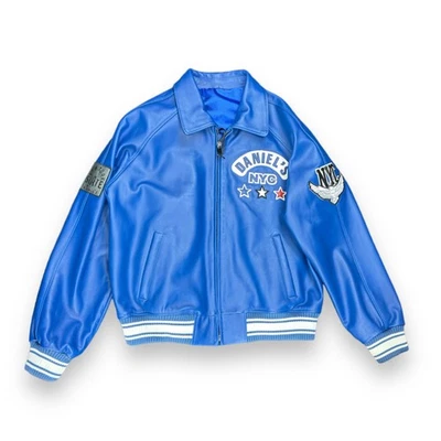 DLNYC – Daniel’s Leather Men’s Stars Leather Bomber Jacket – Iconic NYC Style - Image 1 of 4