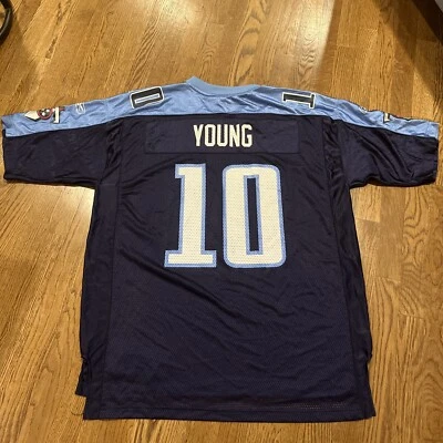 Camiseta Tennessee Titans Vince Young para hombre talla XL Reebok azul de colección Foto 1 de 4