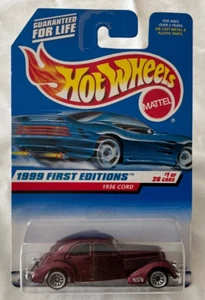 HOT WHEELS  /1936 Cord /  Maroon Metalflake /1999 FIRST EDITIONS  / / Vintage - Picture 1 of 10