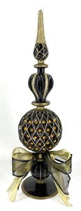 2008 Target Black/Gold Finial Tree Topper - 15" Tall - In Box - Picture 1 of 9