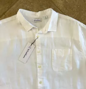 Caribbean 100% Linen Shirt Big & Tall 3XLT 3XT White w/Short Sleeves $79 NWT - Picture 1 of 7
