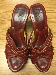 Frye Reese tacón alto de cuero con correas múltiples extensiones, rojo, 7 M - Imagen 1 de 7