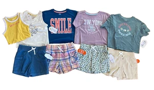 NEW Lot of 9pcs GIRL 6-6X summer clothes pull-on shorts graphic t-shirt tank top - Picture 1 of 11