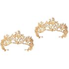  2pcs Wedding Hair Jewelry For Women Rhinestone Crown Girls