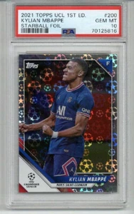 2021 TOPPS UCL 1ST EDITION STARBALL FOIL #200 KYLIAN MBAPPE PSA 10 LOW POP RARE - Picture 1 of 2