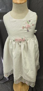 Perfectly Dressed Girls Pink Floral Embroidered Dress Flowers & Vines Sz 5 Party - Picture 1 of 5