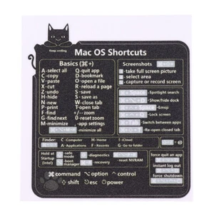 1PC Design for Mac OS System Keyboard Shortcut Sticker Black No residue Lap-w-mx - Foto 1 di 11