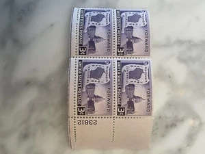 US Stamps, Scott #957 Wisconsin Statehood 3¢ plate block of 4 MNH Free Shipping - Picture 1 of 1