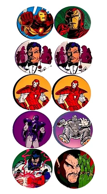 Винтаж 1994 Marvel Iron Man POGs (набор из 10) - коллекционный лот - Изображение 1 из 2