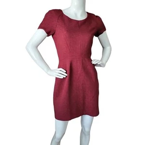 Women's The Kooples Scoop Neck Jacquard Dress Burgundy size 38 US Medium - Picture 1 of 7