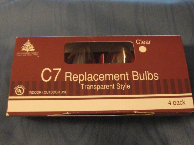 BOX 4 CLEAR C7 REPLACEMENT NITE LIGHT OR TREE BULBS - Image 1 of 1
