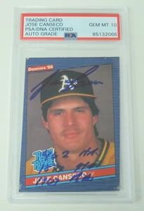 Tarjeta de novato Donruss 1986 autógrafo firmado por José Canseco A 39 con insc PSA 10 automático - Imagen 1 de 4