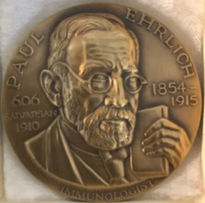 Paul Ehrlich ”Immunologist” Bronze Token 1.75" Diameter (1854-1915) - Imagen 1 de 2