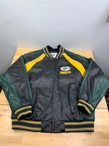 NFL Green Bay Packers Varsity Jacket Mens XL Black Logo Football 11213 - Picture 1 of 16
