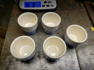5 Custard Cups National Brotherhood Operative Potters Universal Potteries Blue - Picture 1 of 15