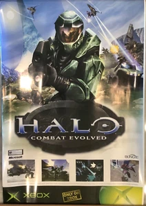 2001 Halo 1 Video Game Very rare First Promo window Poster Xbox New Master Chief - Picture 1 of 16