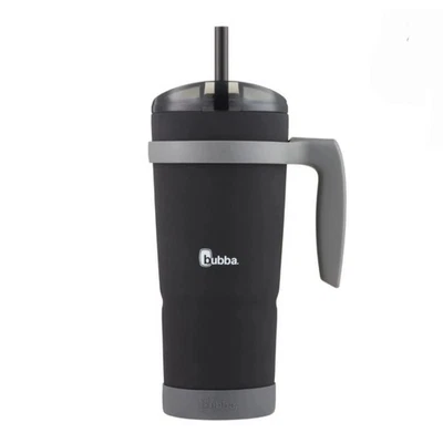 Bubba Envy-S 32oz Stainless Steel Tumbler Juicy Black & Gray Straw Bumper - Image 1 of 4
