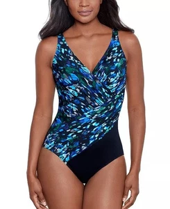 Traje de baño de una pieza Miraclesuit Sophisticat Oceanus Tummy Control talla 8 nuevo sin etiquetas - Imagen 1 de 4