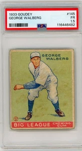 1933 GOUDEY #183 GEORGE WALBERG PSA 1.5 - Picture 1 of 2