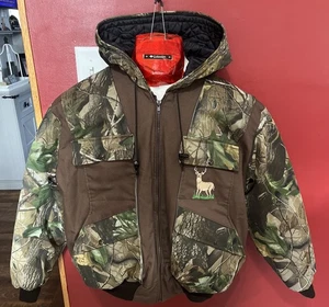 G Lundeen Outerwear Hunting Jacket Hooded Insulated Mens Size XL Real Tree Camo - Picture 1 of 11