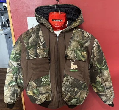 G Lundeen Outerwear Hunting Jacket Hooded Insulated Mens Size XL Real Tree Camo - Image 1 of 4