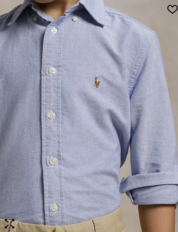 Новый с Ярлыками, для мальчиков RALPH LAUREN хлопок рубашка-оксфорд на пуговицах. XL (18-20). Европейский союз 170 - Изображение 1 из 1