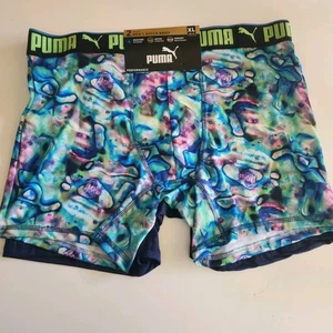 2 Pair PUMA Boxer Briefs, Men's Size XL blue/multicolor Underwear A6 - Picture 1 of 8