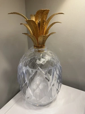 Cubo de hielo Mario Luca Giusti cristal sintético acrílico piña chapado en oro Foto 1 de 4