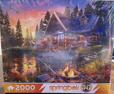 Puzzle Sun Kissed Cabin 2000 Piece Jigsaw Puzzle Springbok Puzzle SEALED     100 - Image 1 of 4