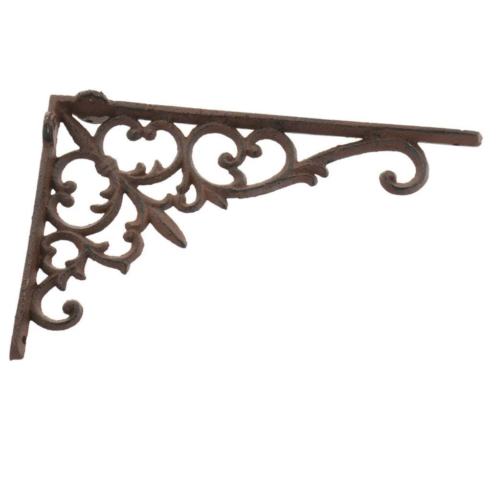 Decorative Shelf Bracket Iron Angle Wall Bracket Shelf Brackets with Ornate - Image 1 of 1