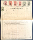 Antiker Versicherungsschein Leipziger Feuer-Versicherung 7 Stempemarken 1912