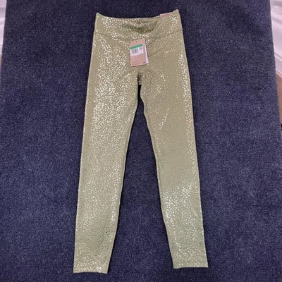 Nike Leggings Niñas XL Verde Dorado Dri-FIT Entrenamiento Brillo DV3134-334 Foto 1 de 4