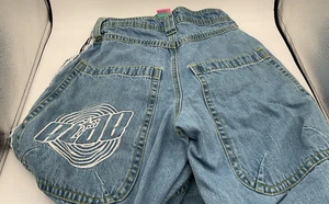 A.LAB 26" Mega Rave Striped Wide Leg Baggy Blue Jeans Size 28 28x29 NICE - Picture 1 of 10