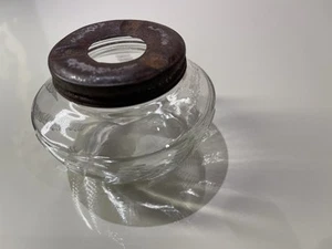 Cenicero de coche de vidrio remolino portátil vintage 1217 con tapa de tornillo tarro de transporte al aire libre con resto - Imagen 1 de 8