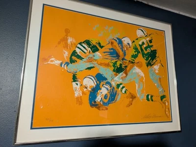 Serigrafía LeRoy Neiman Naranja Fútbol Firmado y Numerado a Mano 1972 Ver Estado Foto 1 de 3