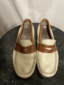 Sperry Men's Two Tone Double Sole Loafer Size 9.5 Cream Tan Leather - Picture 1 of 8