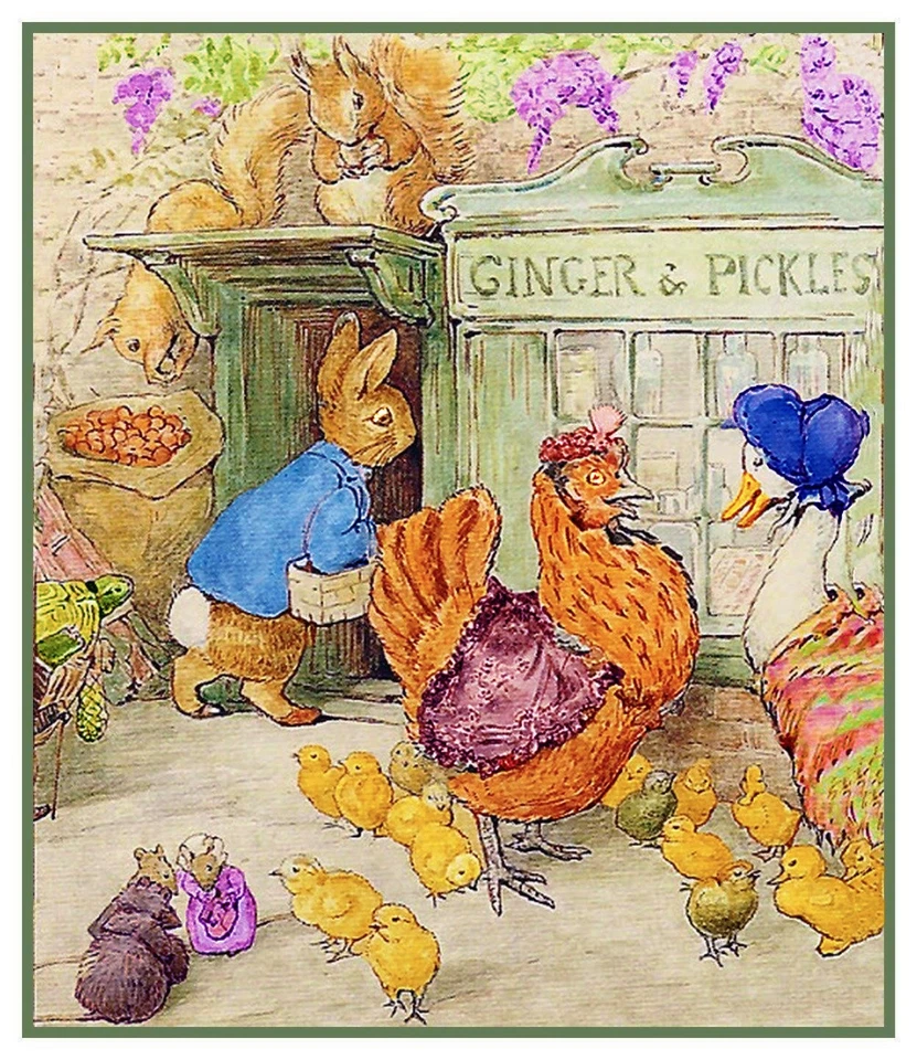 Peter Rabbit Visits Barnyard Friends Beatrix Potter Counted Cross Stitch Pattern - Image 1 of 4