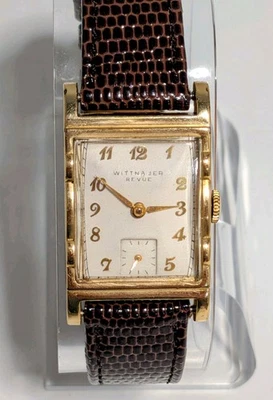 Vintage Men's WITTNAUER Revue 10K Gold Filled Tank Watch - Image 1 of 4