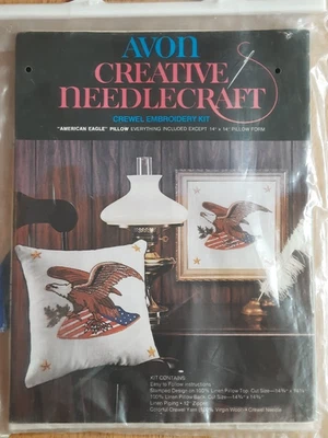 Kit de Bordado Avon Crewel American Eagle Kit de Almohada Vintage Americana Sellado Foto 1 de 2