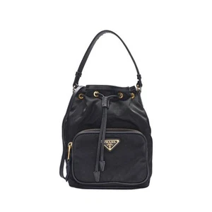 Prada Black duet triangle logo bucket bag - Picture 1 of 17