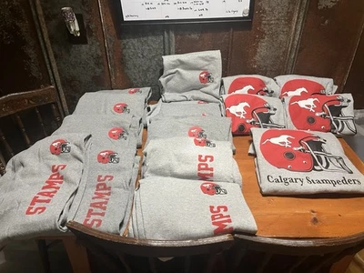 Calgary Stampeders Player Issued 3XL Sweatpants & XL  Sweatshirts - Image 1 of 4