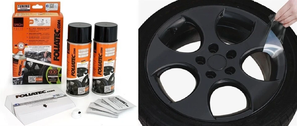 FOLIATEC Sprüh-Folien-Set - Schwarz glänzend, 2 x 400ml (2035)