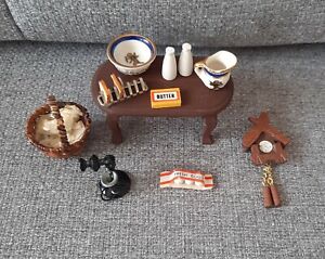 Lot of Vintage Doll House Miniatures for Antique Dollhouse - Kitchen Accessories